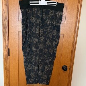 Athleta Black Floral Track Joggers